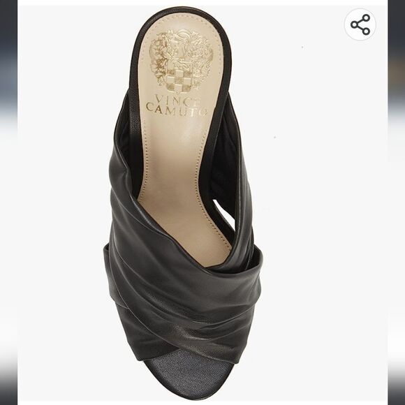 New BABY Vince Camuto Jenabie Sandal black soft leather pointy heel Size 6 - Picture 2 of 6